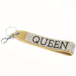 Keychain Queen Gold Rhinestone Purse Charm